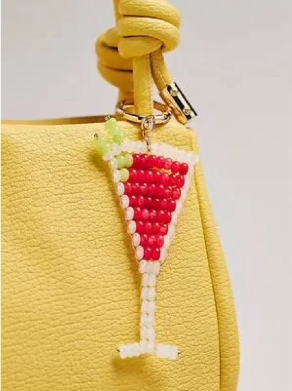 NWT Anthropologie Beaded Drinks Bag Charm in Cosmo